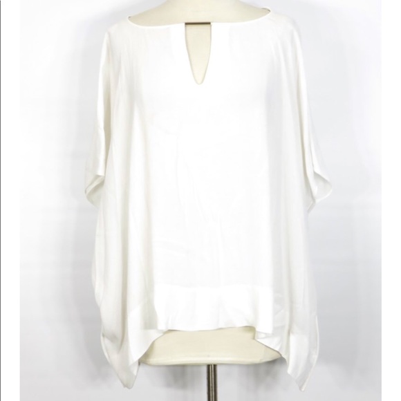 Diane Von Furstenberg Tops - LN DVF poncho-style blouse white w gold
